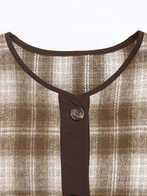 Casual plaid cardigan jacket