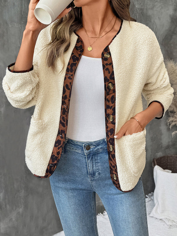 leopard print contrasting edge cardigan