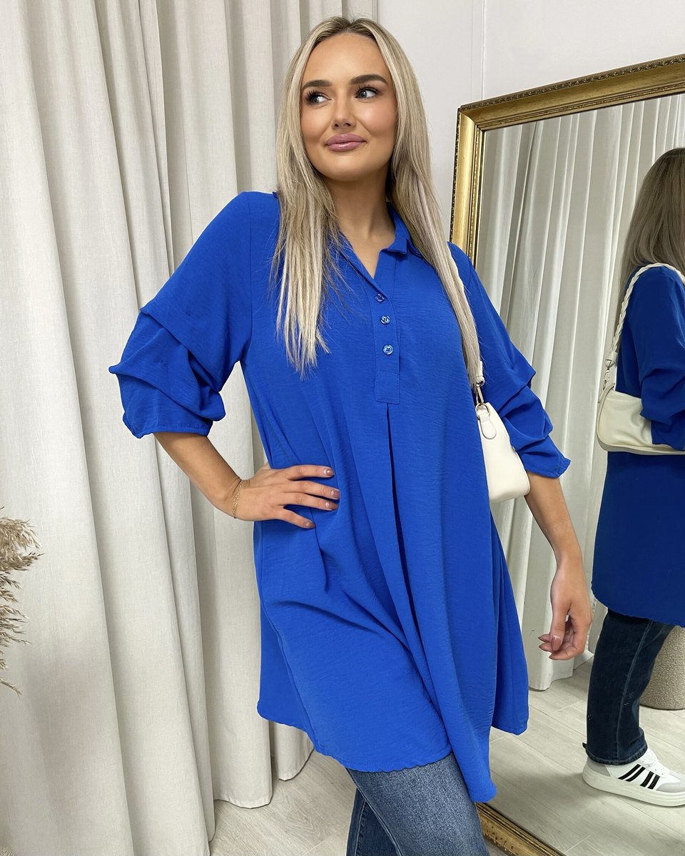 Collared Oversized Mini Dress