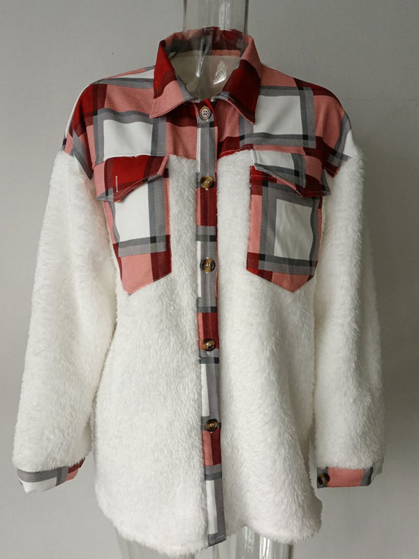 Women’s Leopard Fleece Button-Up Jacket
