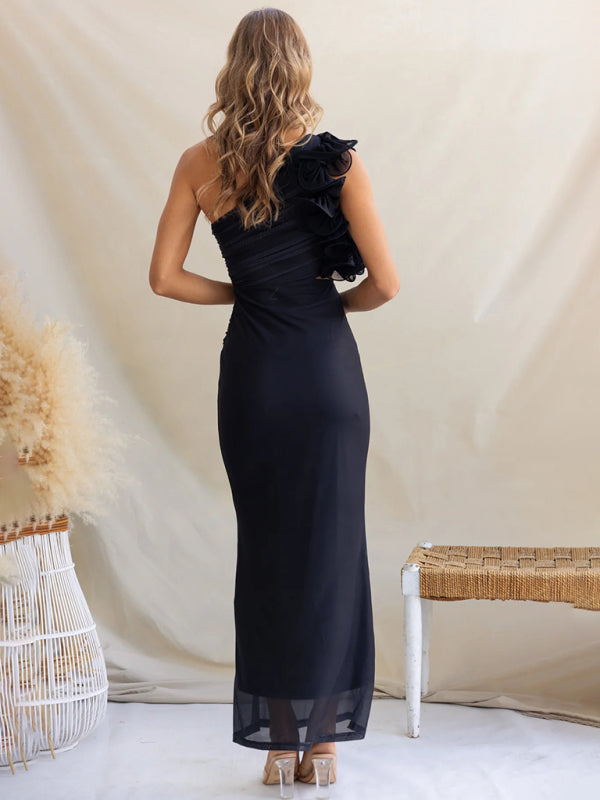 Floral one shoulder dress